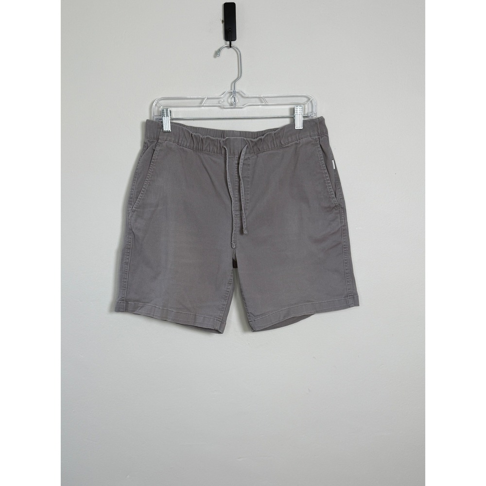 Onia Pull-On Cotton Twill Shorts Mens M Grey Stretch Drawstring Casual Preppy